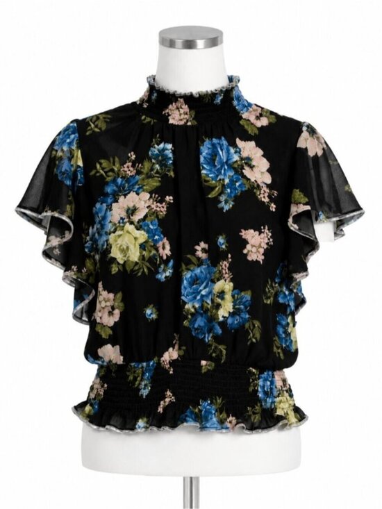 Shinestar Tops - Shinestar Flutter Sleeve Blouse